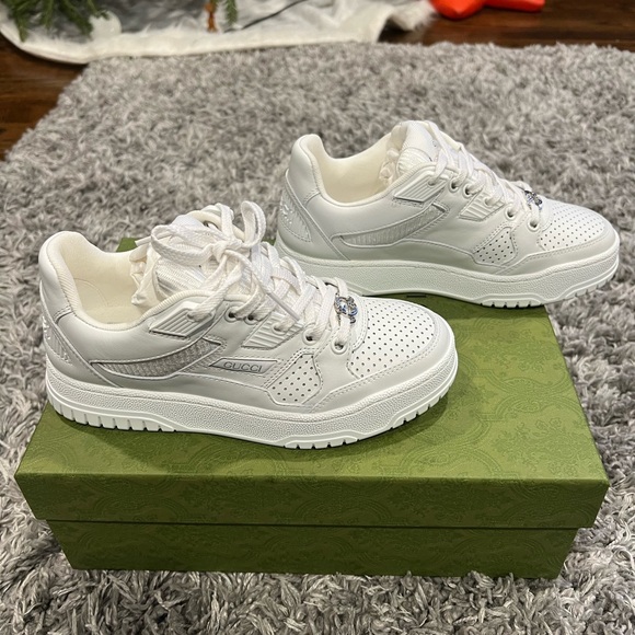 Gucci Jones Leather Sneaker - White - Sz 34.5 - Picture 6 of 13